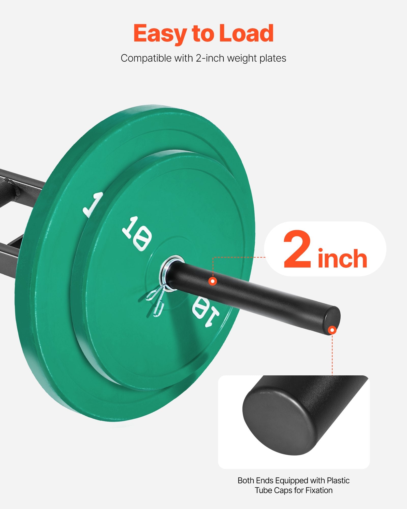 Multi-grip Swiss barbell with knurled black grips and two collars for 2-inch plates