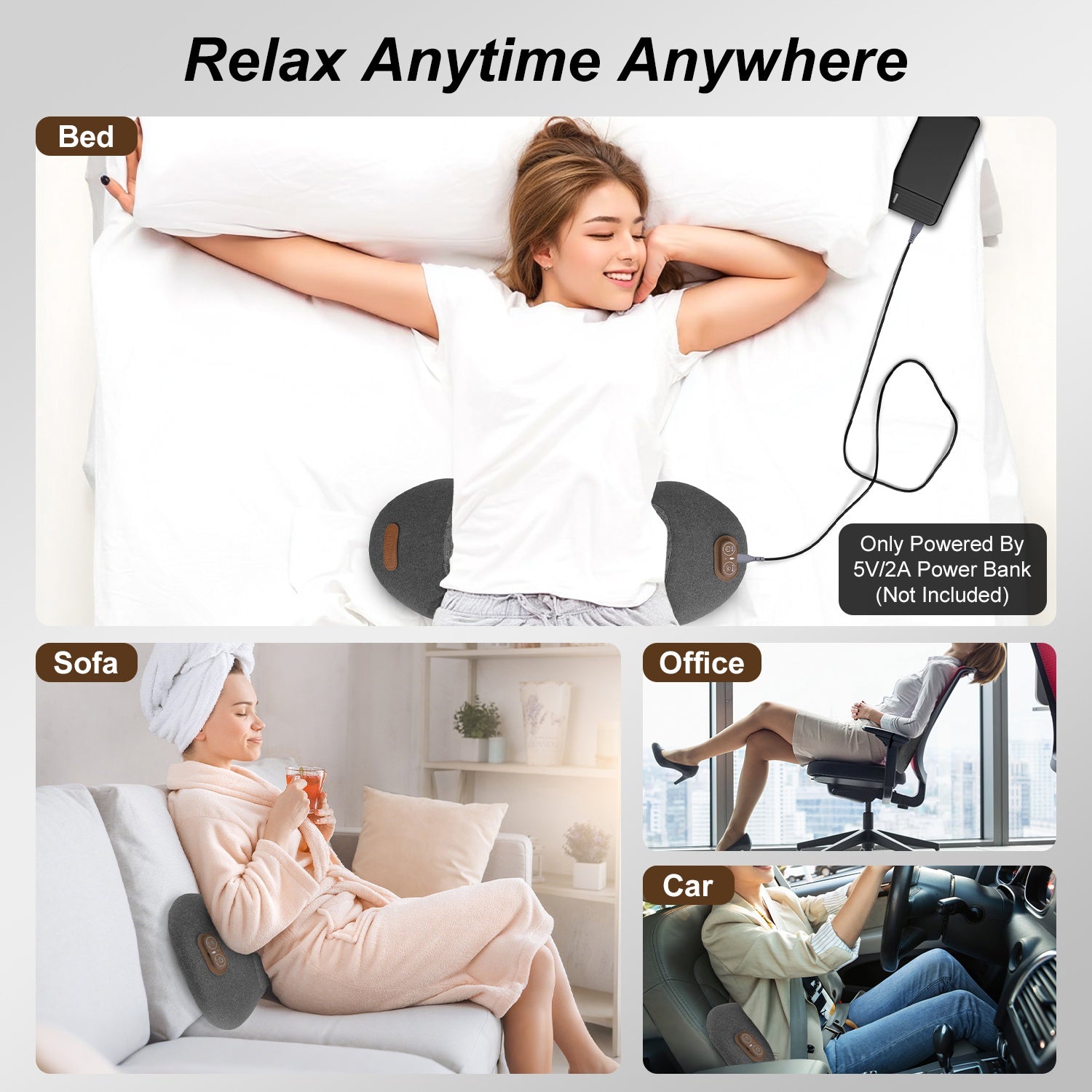 GetActive 3-in-1 Lumbar Support Massager Pro | Heat, Vibration & Airbag Lumbar Comfort