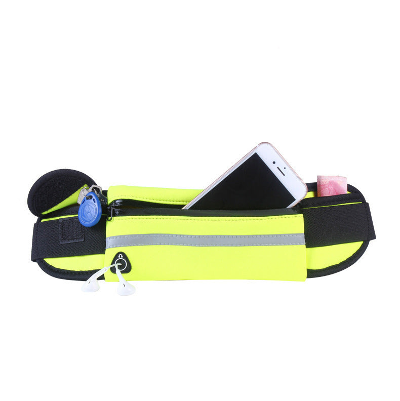 Running waist pack fanny bag, neon lime with black strap and phone slot