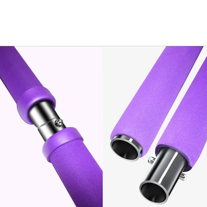 Purple resistance stick end caps with metal adjustment connector and tube sleeve
