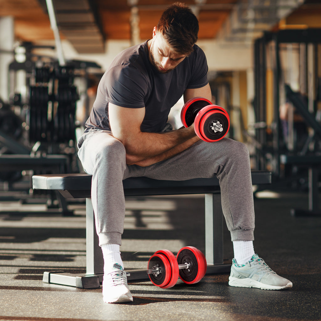 GetActive Adjustable Dumbbell & Barbell Set | 44LBS Convertible Home Gym Weights