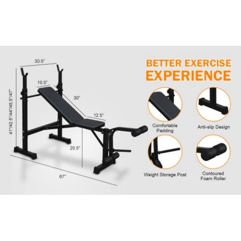 GetActive Olympic Weight Bench & Squat Rack | Full Body Home Gym Station