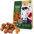 Peanut butter & cranberry dog bones chew bag with visible bone-shaped chews