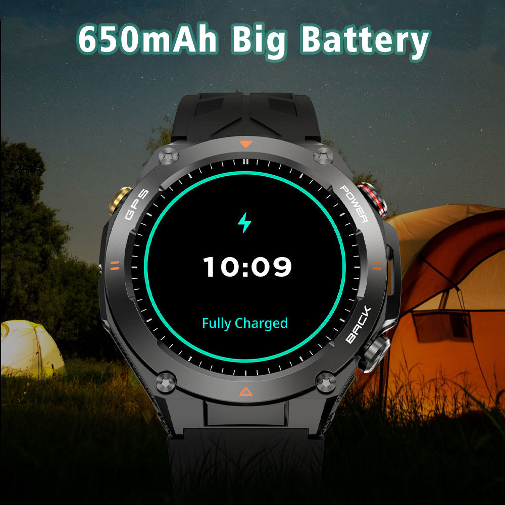 GetActive GPS Outdoor Smartwatch | Built-In GPS, Altimeter, Barometer & Compass | AI Voice | 1.45" HD