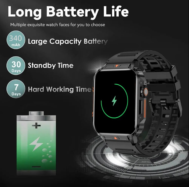 GetActive L81 Outdoor Smartwatch | Big Battery, Bluetooth Calling & Fitness Tracker
