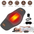 Dark grey electric lumbar massager pillow with illuminated heat panel and power cord