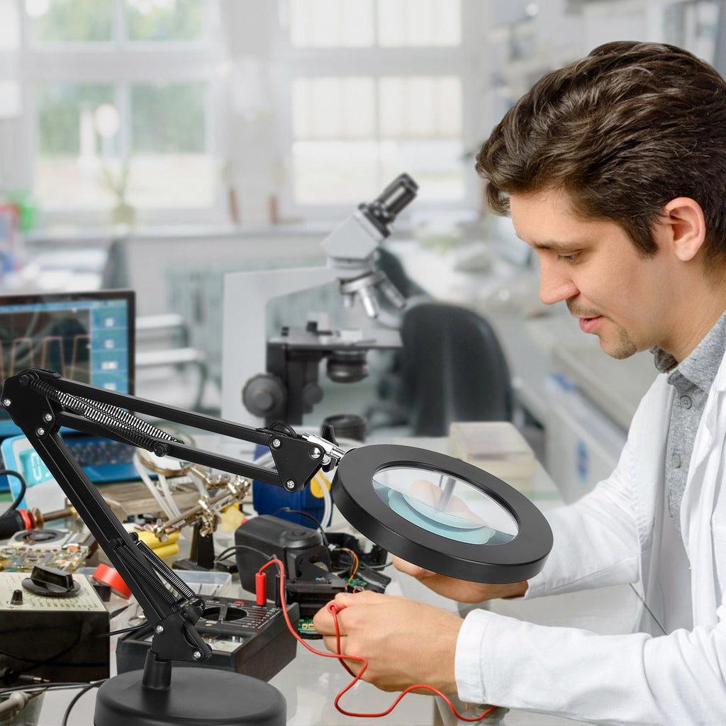 LumiMag™ LED Desk Lamp with 8X Magnifier