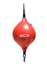 Boxing reflex ball in red with black base connectors and hanging strap