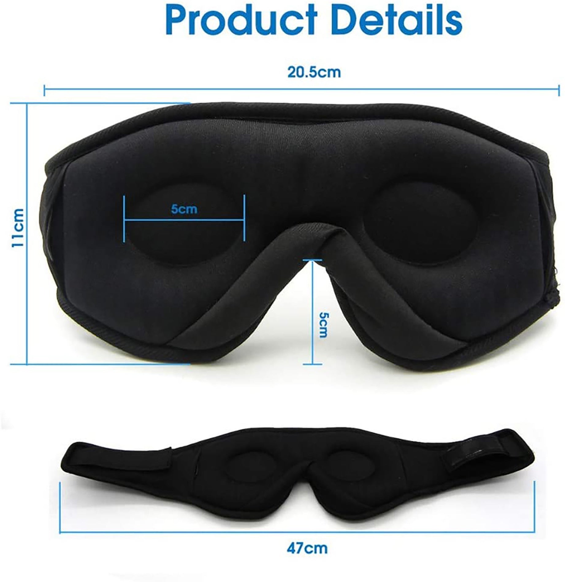 Sleep Mask with Bluetooth Music & Wireless Call — Blackout Eye Mask for Deep Rest & Recovery