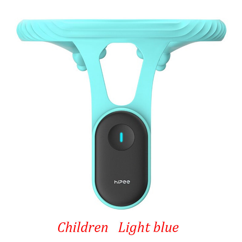 Light blue posture trainer band with black sensor module