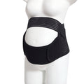 Black women's adjustable waist support belt with curved front and ribbed support