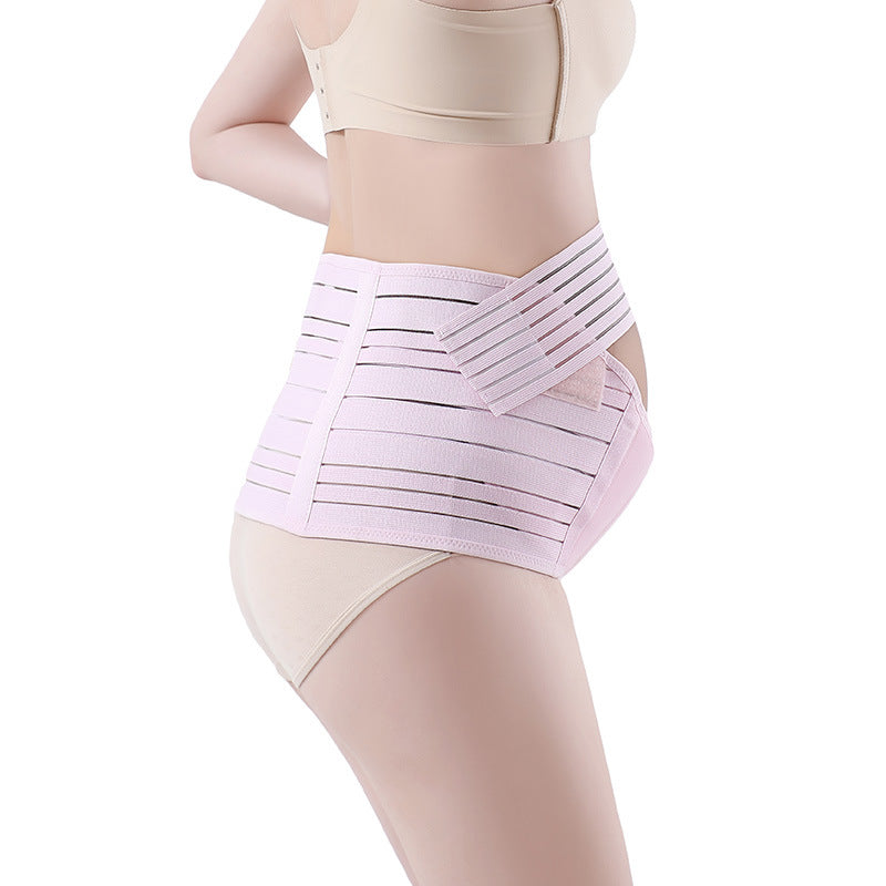 Lavender/purple women's adjustable waist support belt with ribbed compression bands