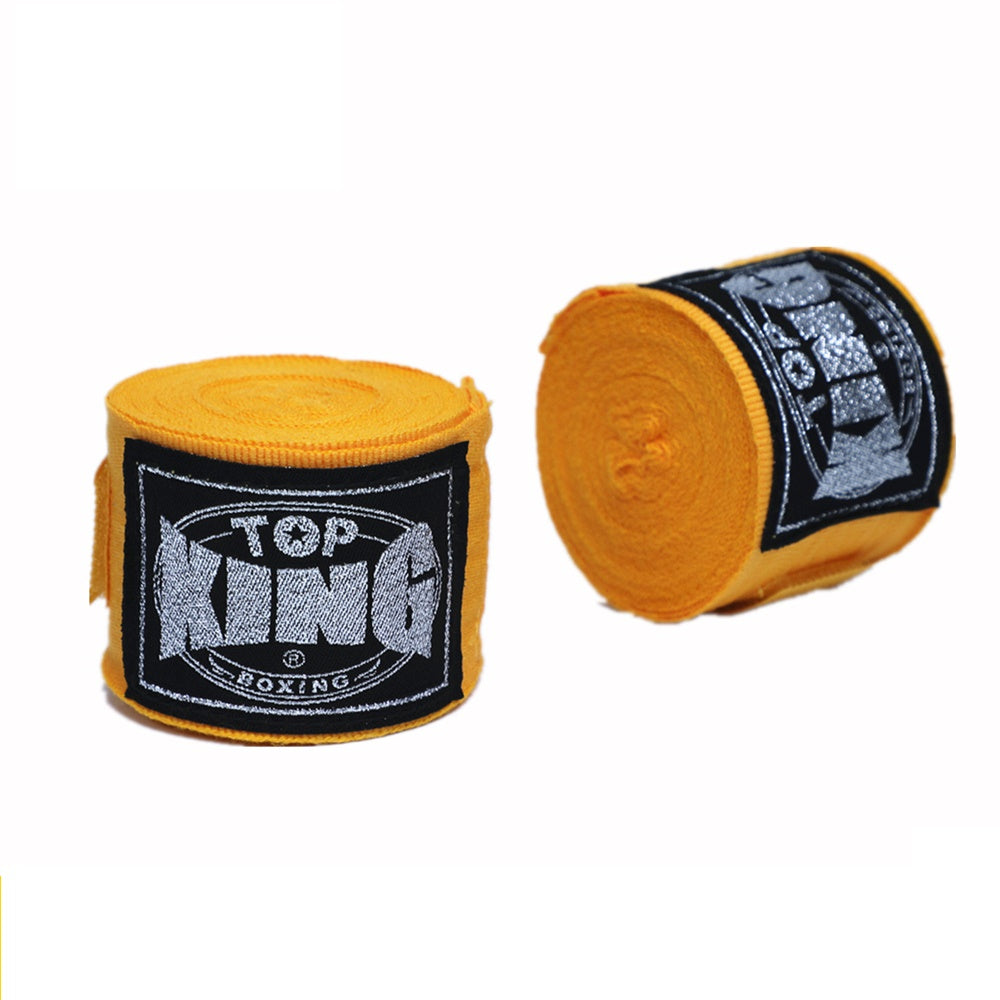 Boxing hand wraps in yellow: 5m wrist and knuckle bandages, 2-pack