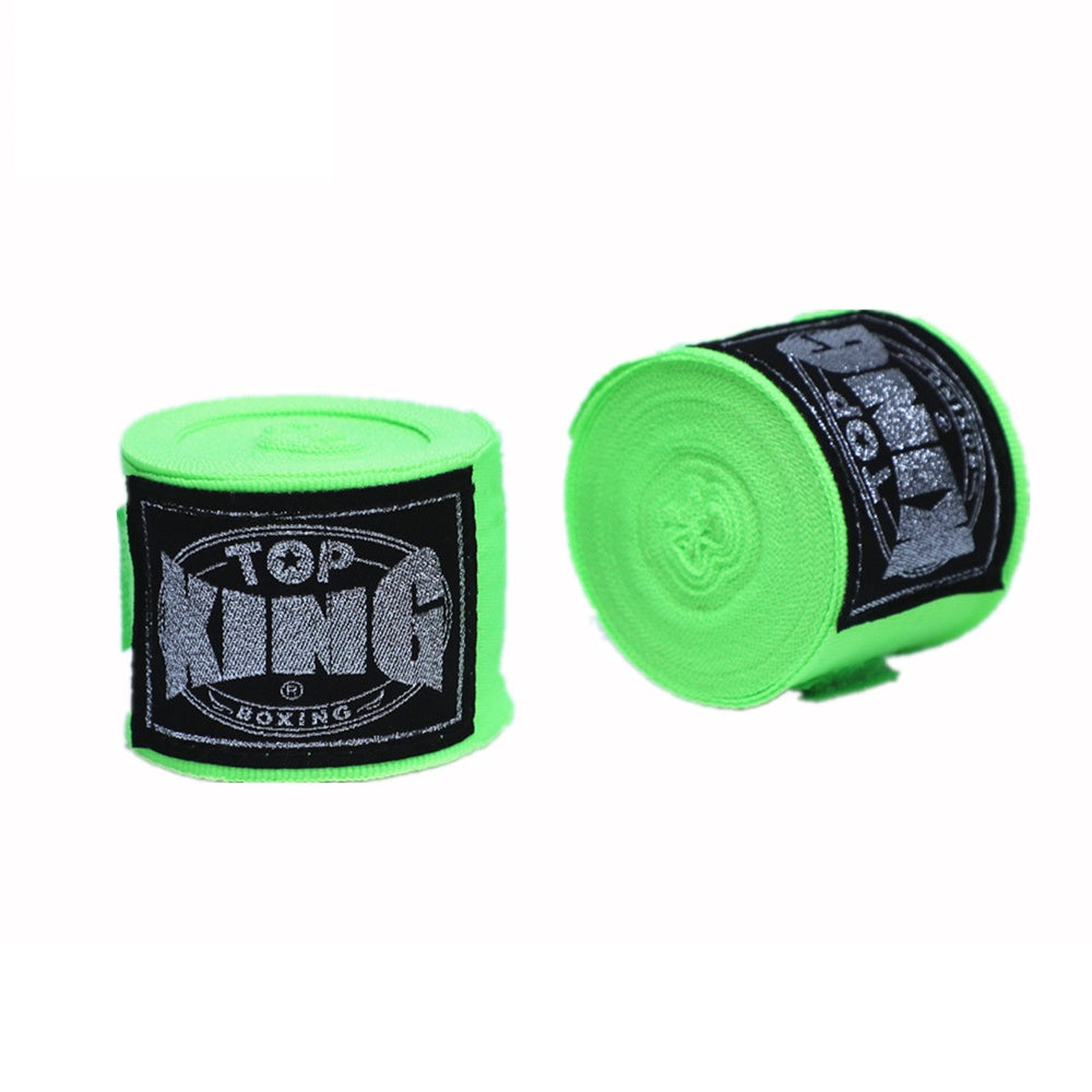 Boxing hand wraps in fluorescent green: 5m wrist and knuckle bandages, 2-pack