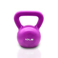 10 lb purple vinyl-coated kettlebell with 10LB label