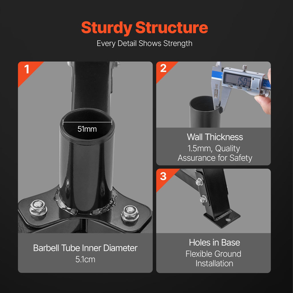 Black weight plate rack base with thick tubes and mounting holes