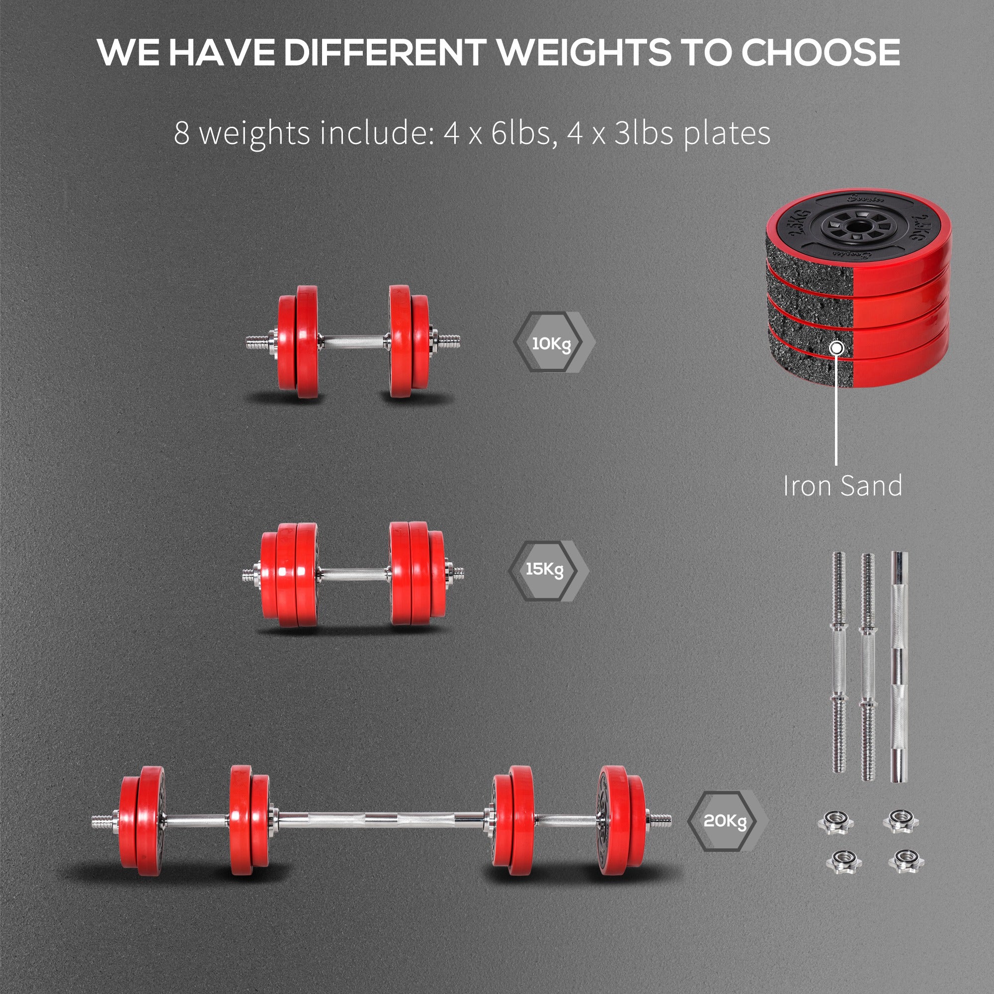 GetActive Adjustable Dumbbell & Barbell Set | 44LBS Convertible Home Gym Weights