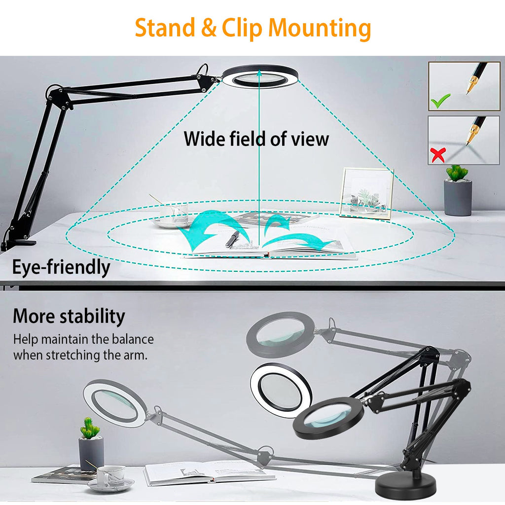 LumiMag™ LED Desk Lamp with 8X Magnifier