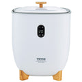 White 25L towel warmer bucket with lid closed and front control LED screen
