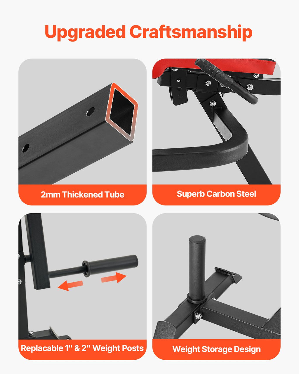 Leg extension and curl machine with thickened black steel frame and weight post storage