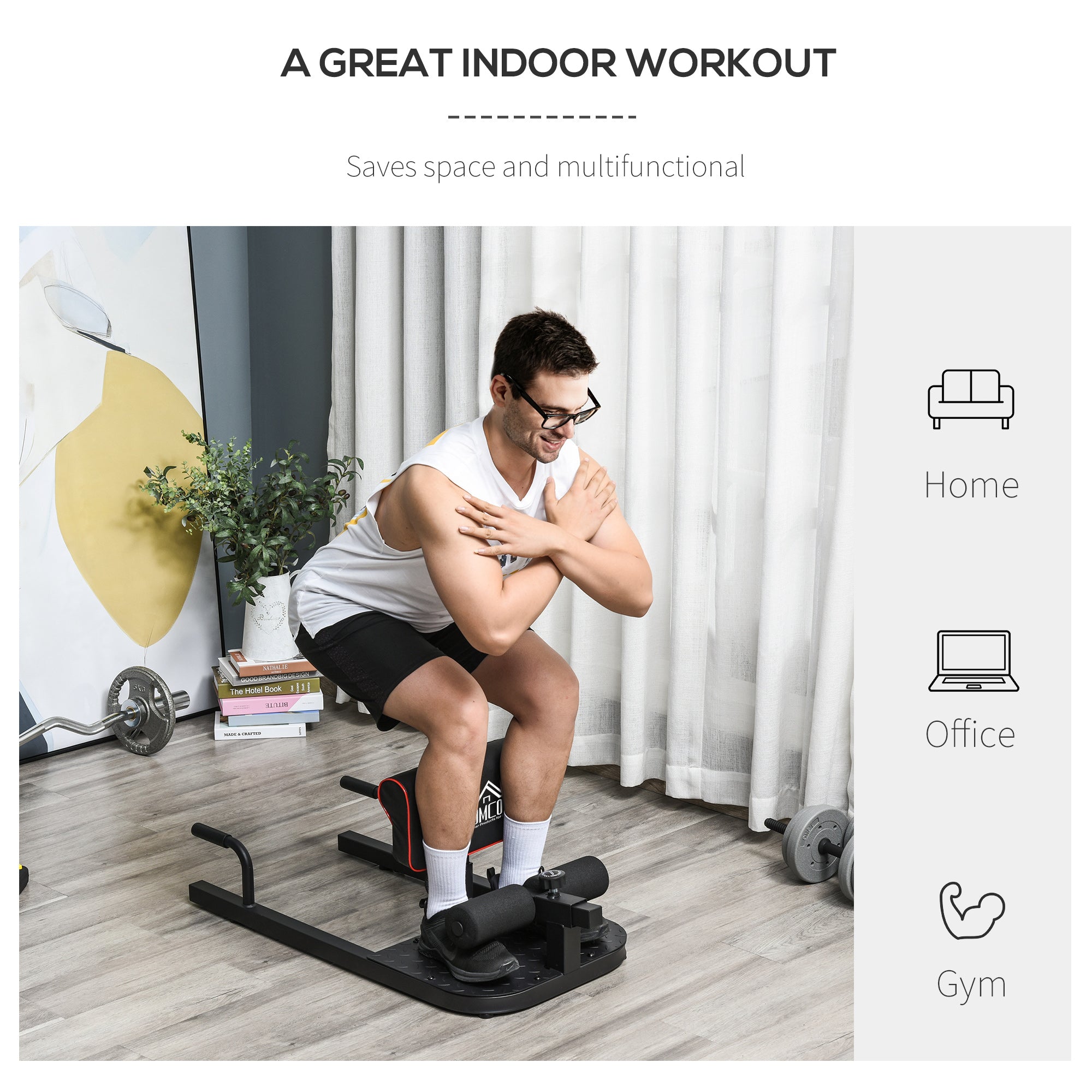 GetActive 3-in-1 Home Gym Station | Push Up, Sit Up & Squat Trainer