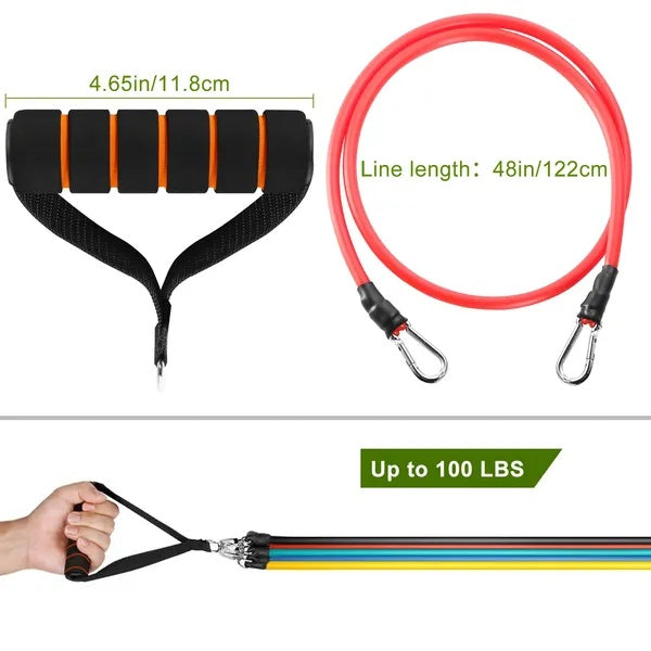 Orange-striped handle bands and red loop band; line length 48 in