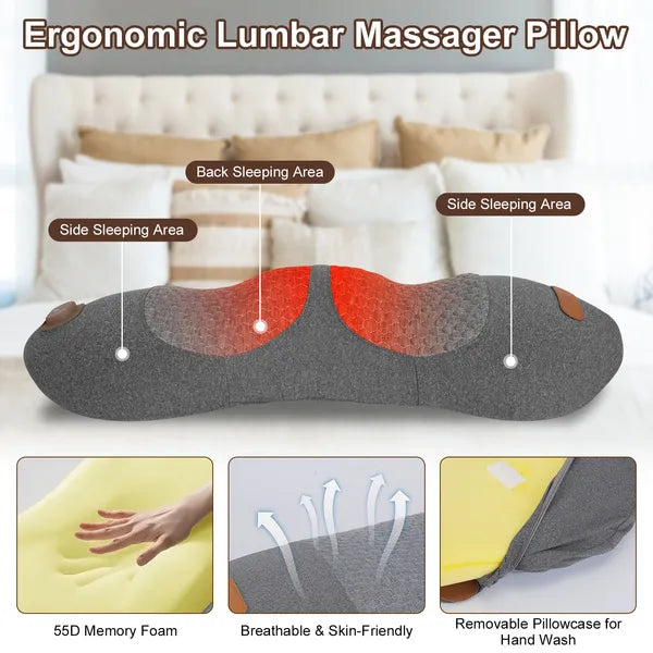 GetActive 3-in-1 Electric Lumbar Massager | Memory Foam with Heat, Vibration & Airbag Stretching
