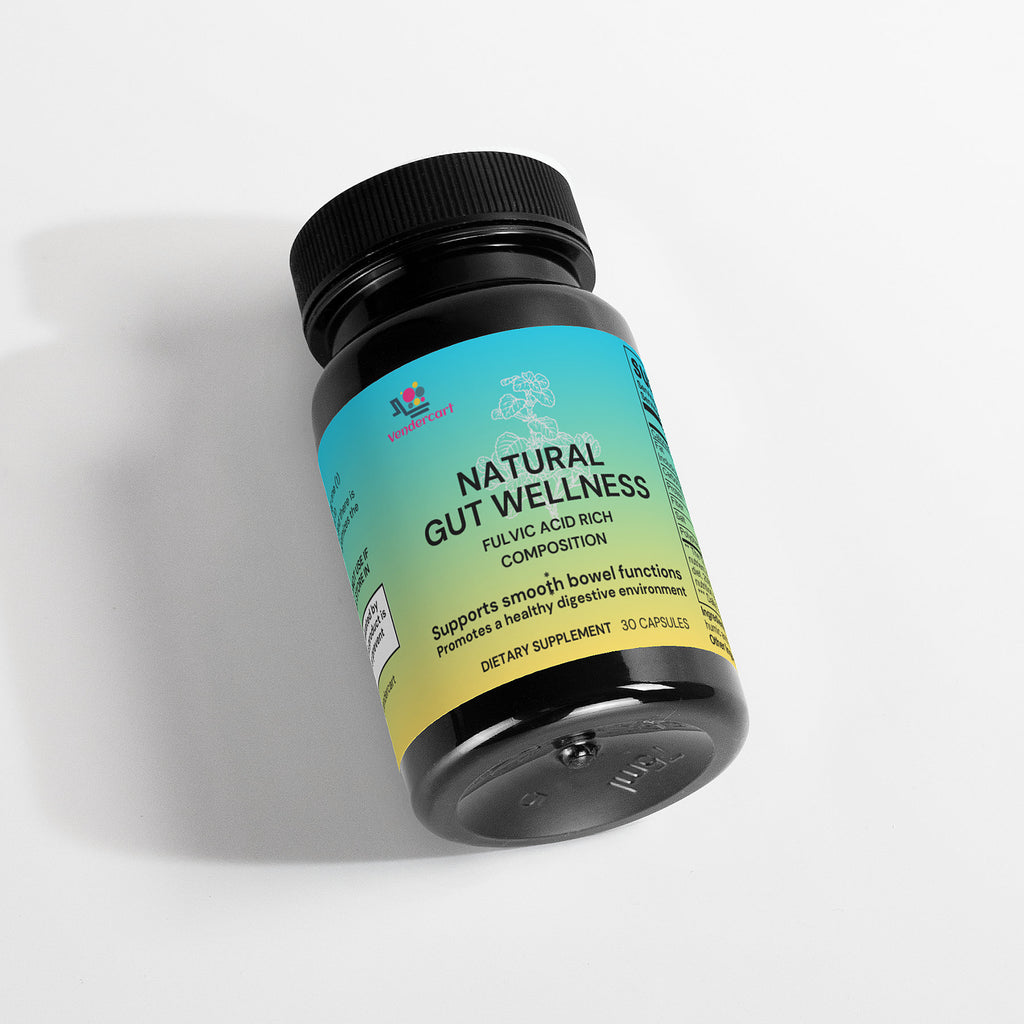 Black dietary supplement bottle with teal label and black cap, angled view