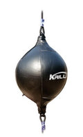 Adult boxing reflex ball, dark blue with black center panel and logo