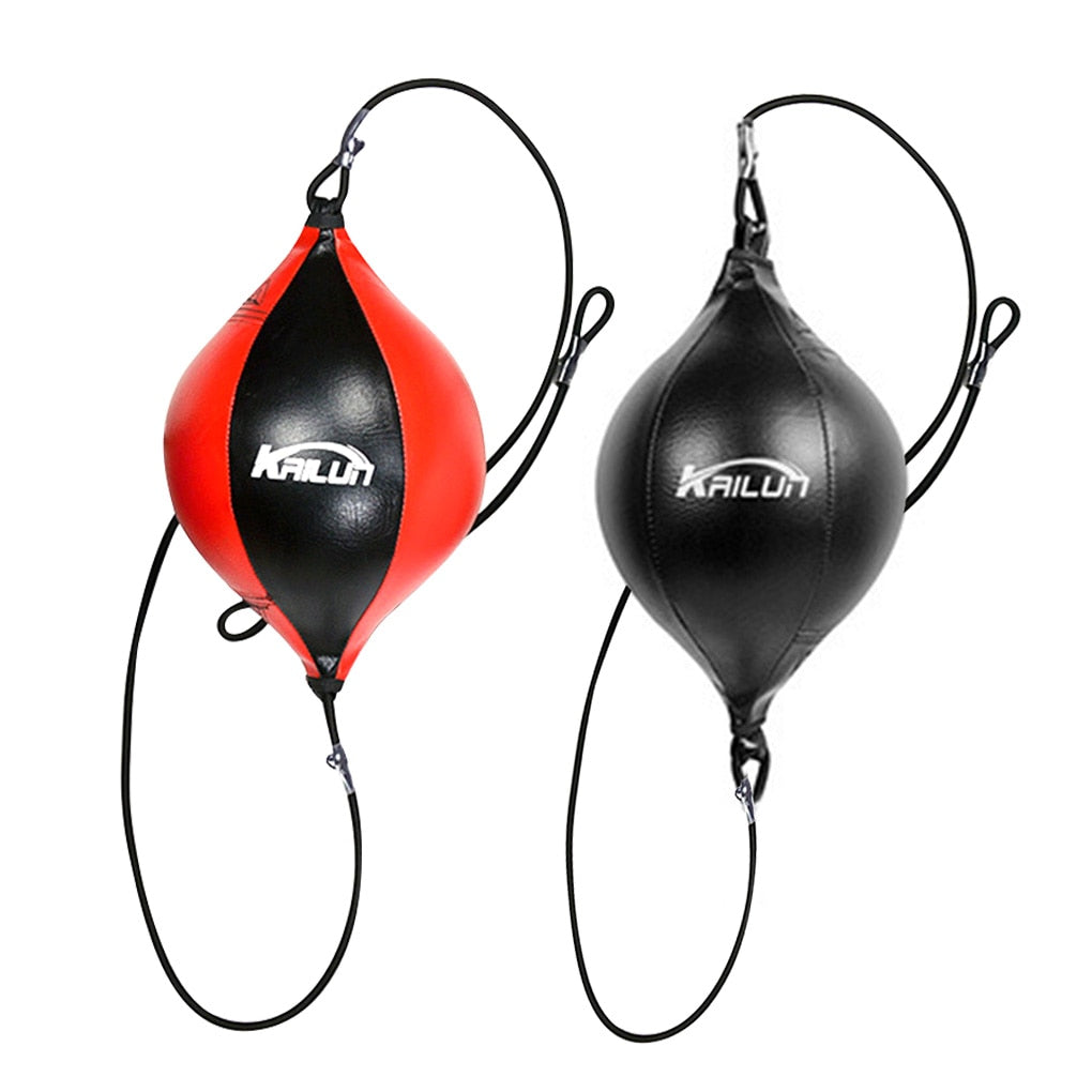 Red and black boxing speed ball set with KAILUN logo and elastic suspension cords