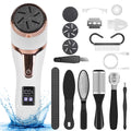 White electric pedicure kit with multiple grinding heads and grooming attachments