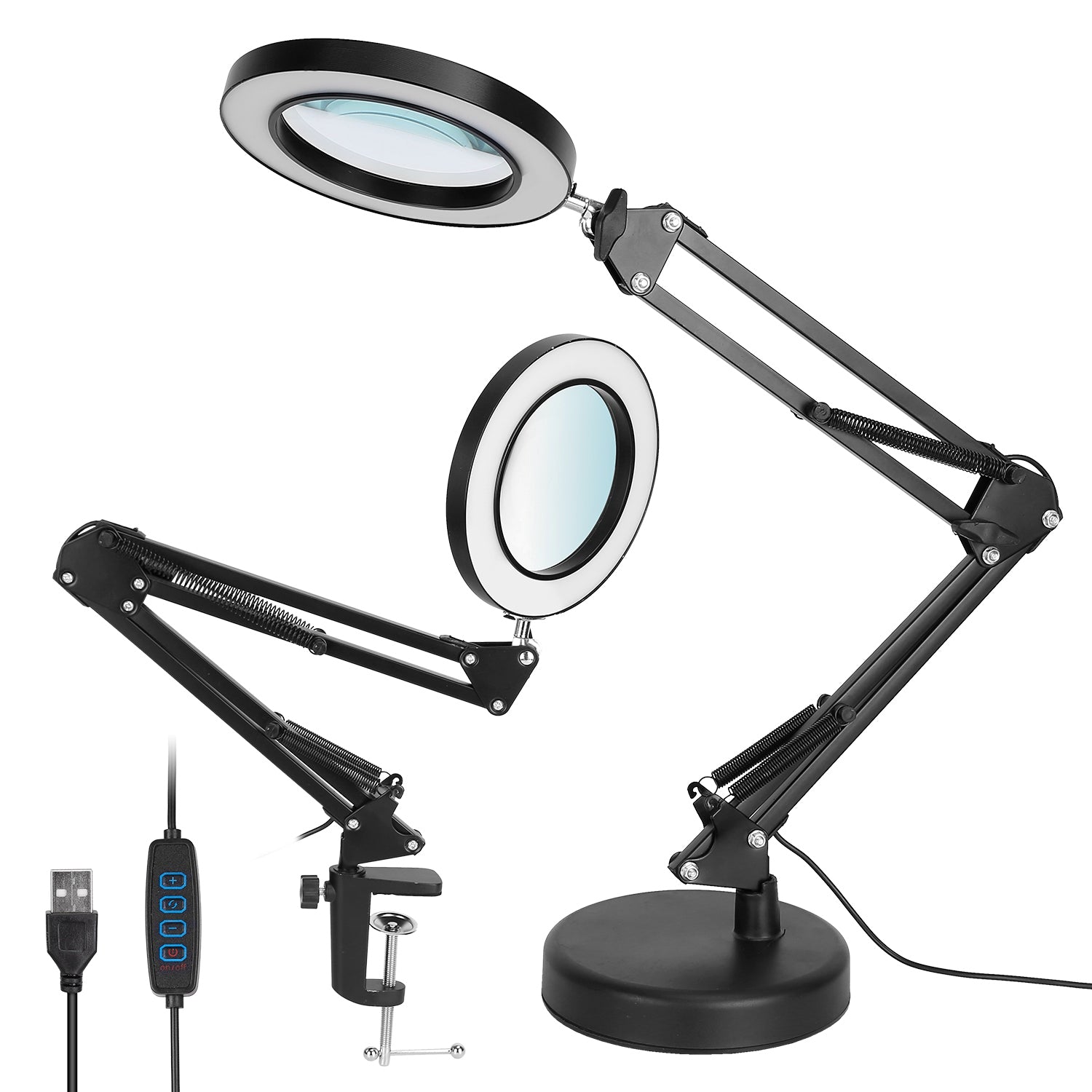LumiMag™ LED Desk Lamp with 8X Magnifier