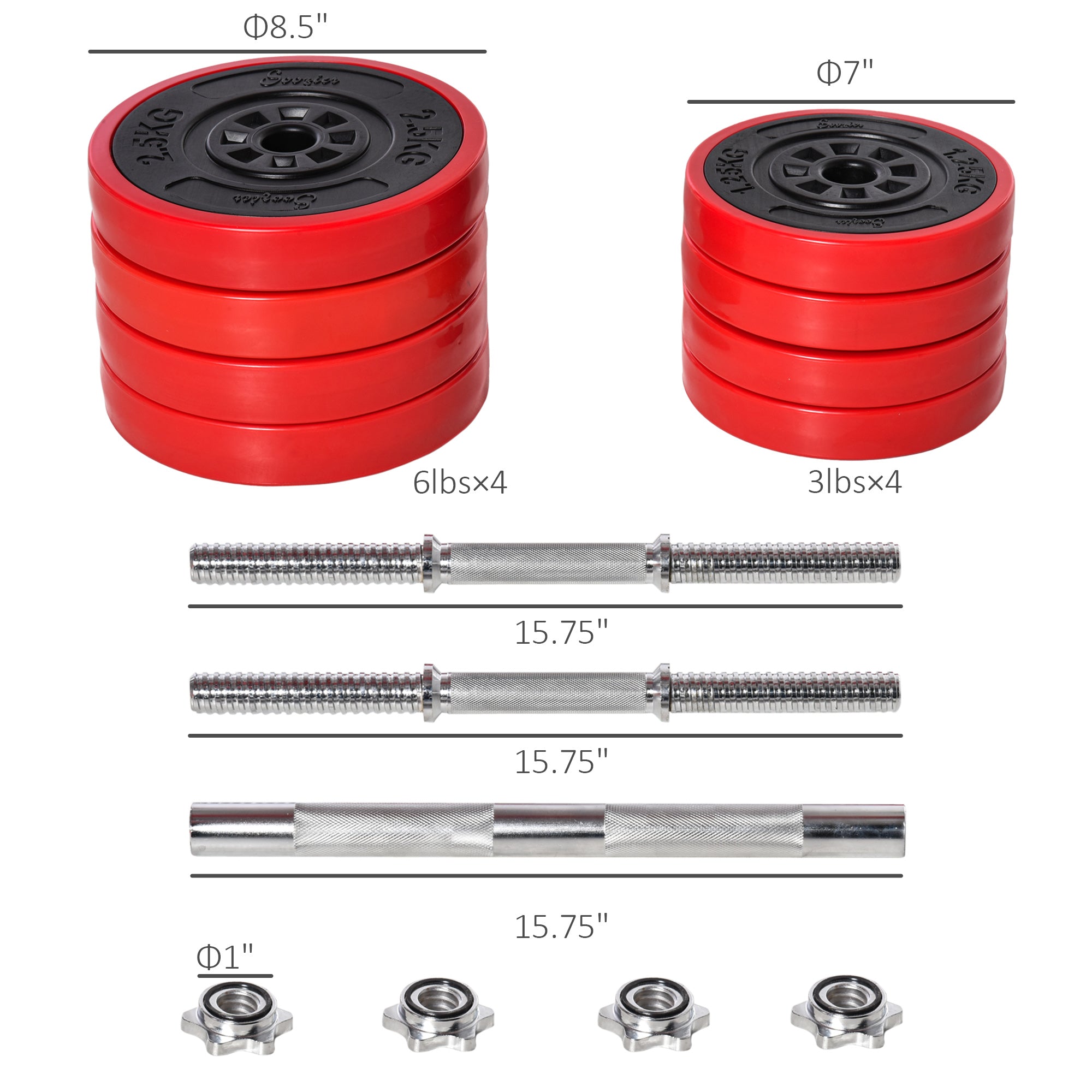 GetActive Adjustable Dumbbell & Barbell Set | 44LBS Convertible Home Gym Weights