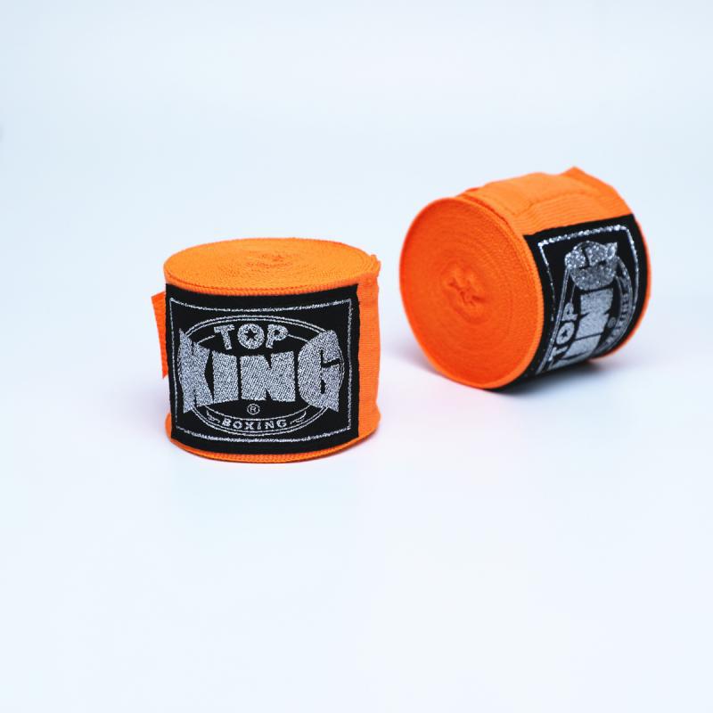 Boxing hand wraps in bright orange: 5m wrist and knuckle bandages, 2-pack