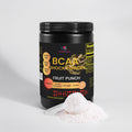 BCAA Shock Powder container, Fruit Punch flavor with white powder scoop