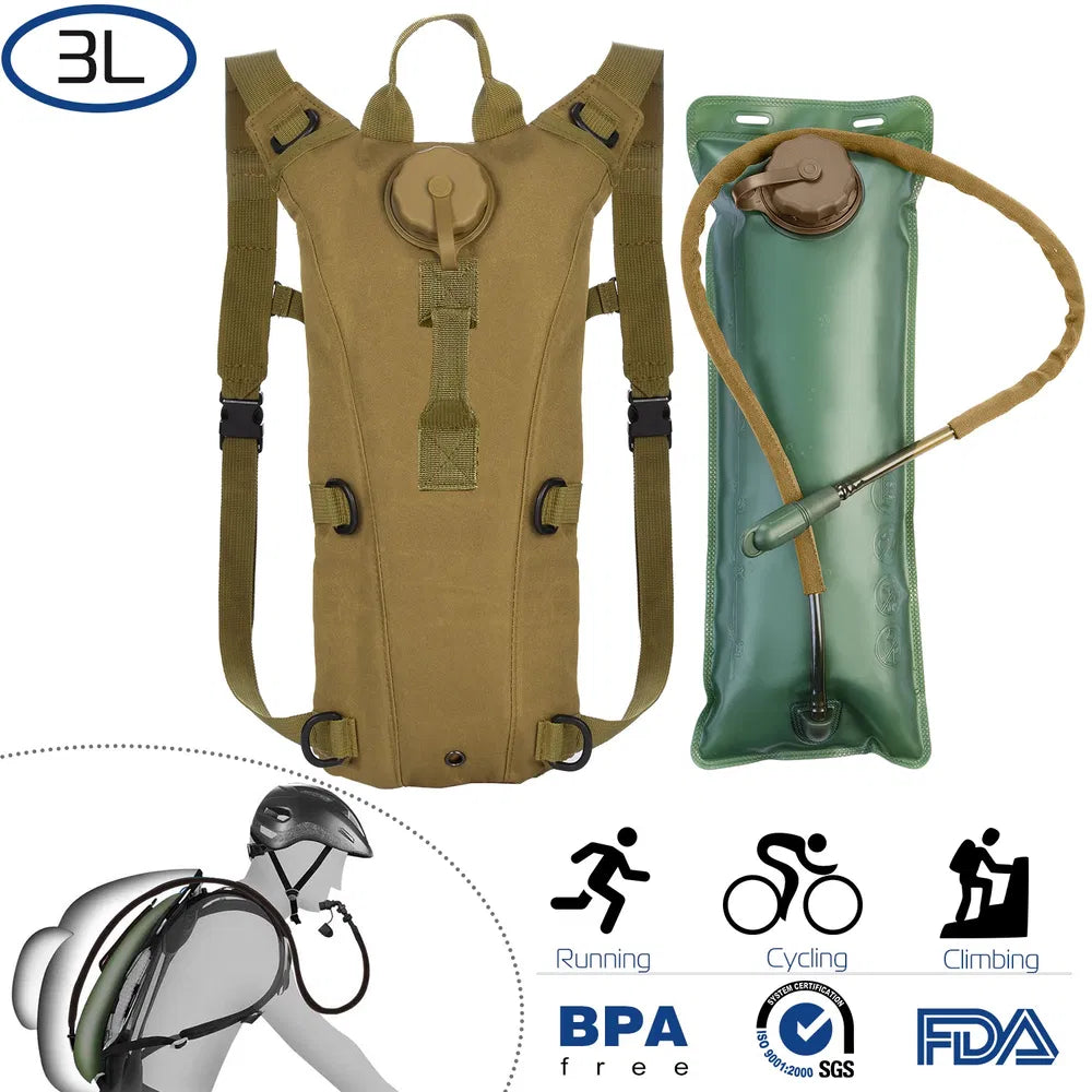 Tactical Hydration Pack 3L - Outdoor Adventure Water Backpack