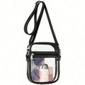 Black clear crossbody bag with adjustable strap and see-through front