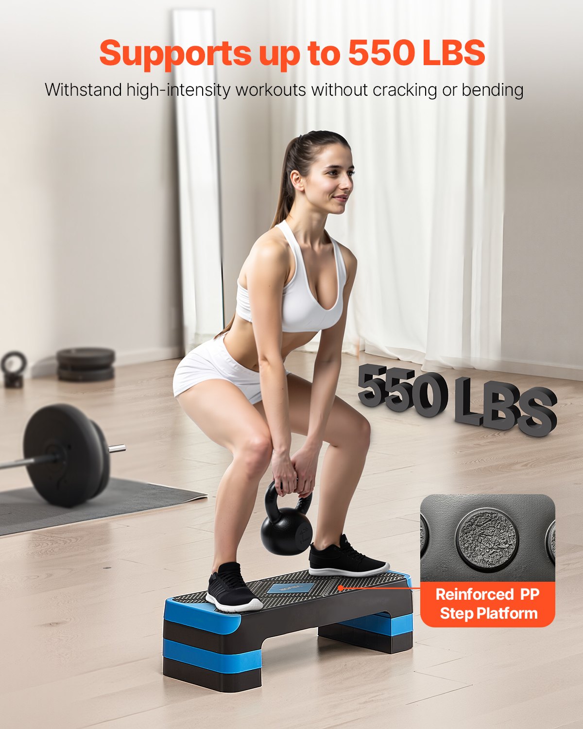 Pro Aerobic Step Platform - 28" Adjustable Height Training Deck