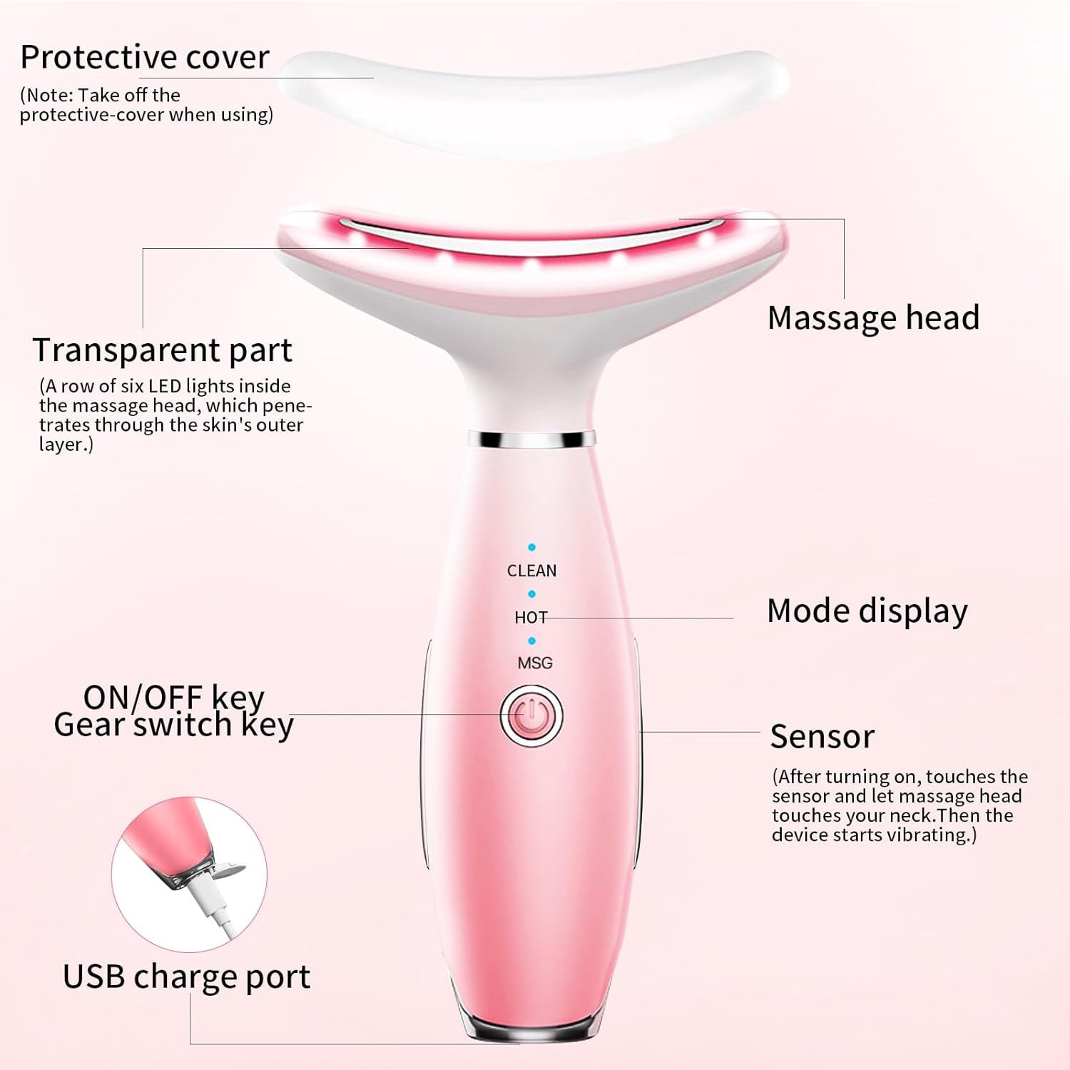 GetActive 3-in-1 Neck & Face Massager | Thermal Sculpting Tool With Vibration | Skin Tightening & Double Chin Reducer