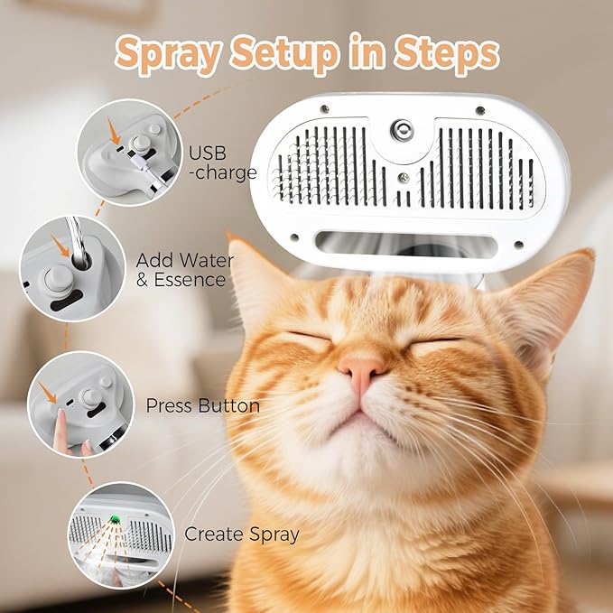 White spray grooming brush head with metal pin bristles on a wide oval plate