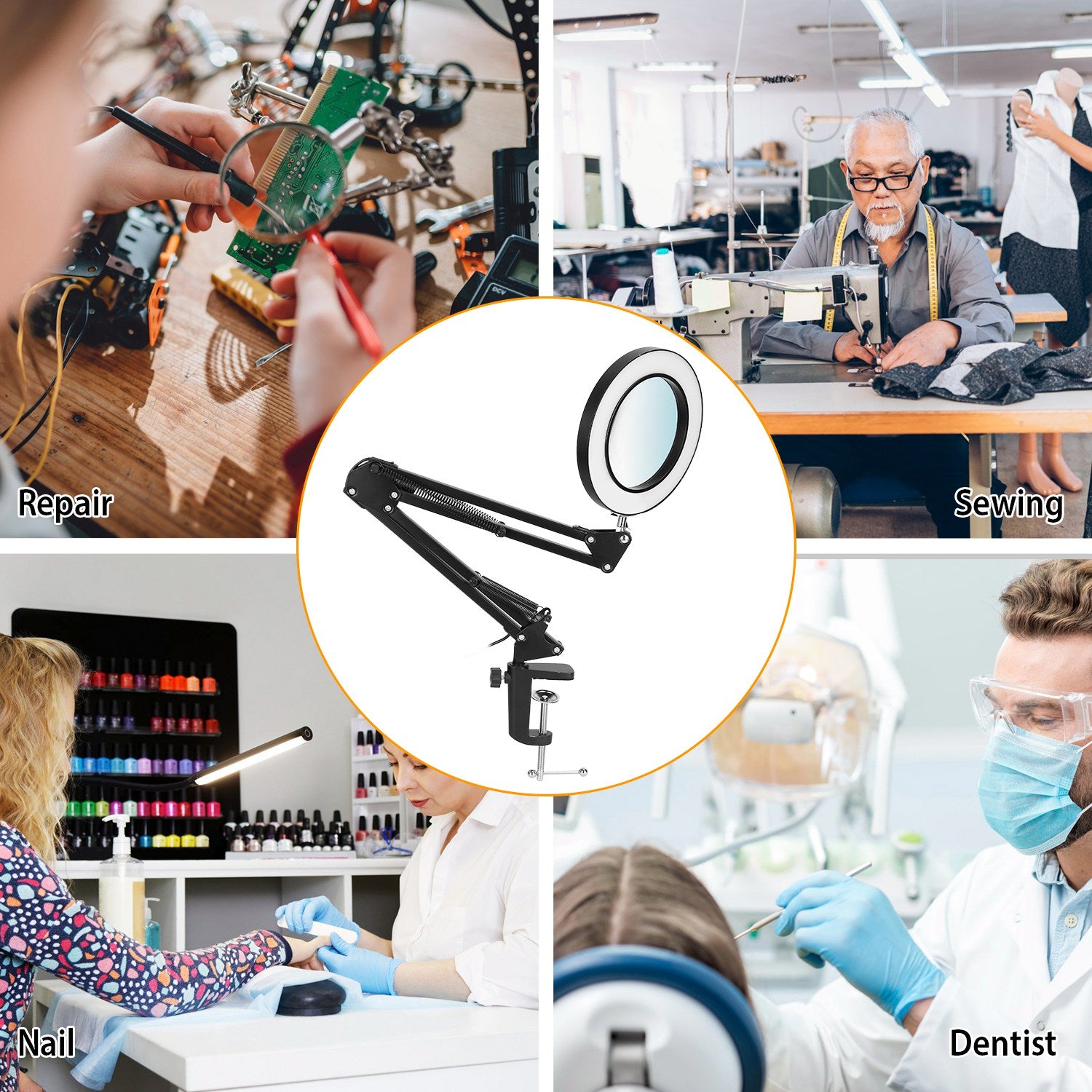 LumiMag™ LED Desk Lamp with 8X Magnifier