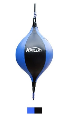Adult boxing reflex ball, light blue with black center panel and logo