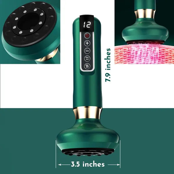 GetActive 12-Level Electric Vacuum Cupping Massager | Gua Sha Body Scraping Tool | Rechargeable & Cordless