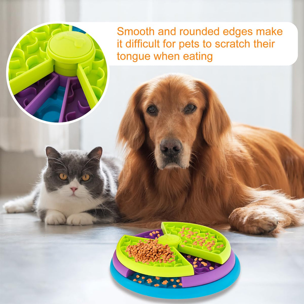 Green interactive dog feeder with smooth rounded edges and raised lick-mat segments