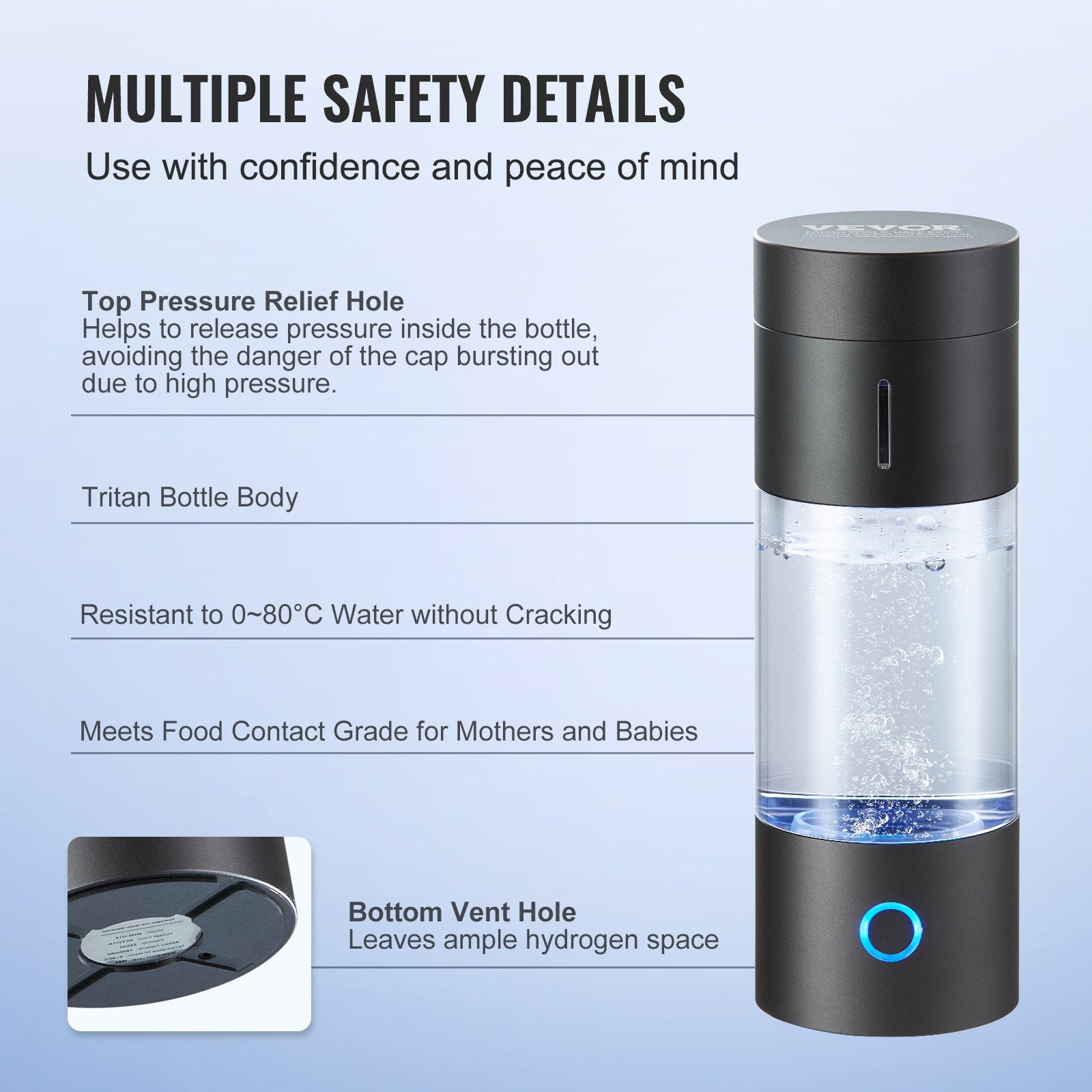Hydrogen Water Bottle Generator — SPE Technology, Portable Ionizer & Nasal Inhalation