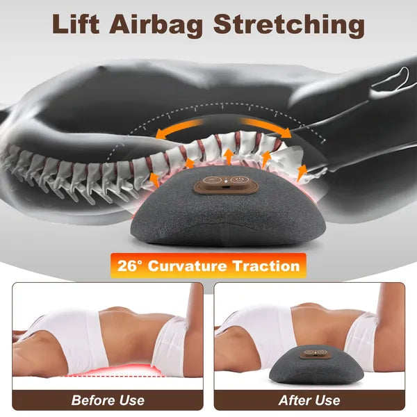 GetActive 3-in-1 Electric Lumbar Massager | Memory Foam with Heat, Vibration & Airbag Stretching