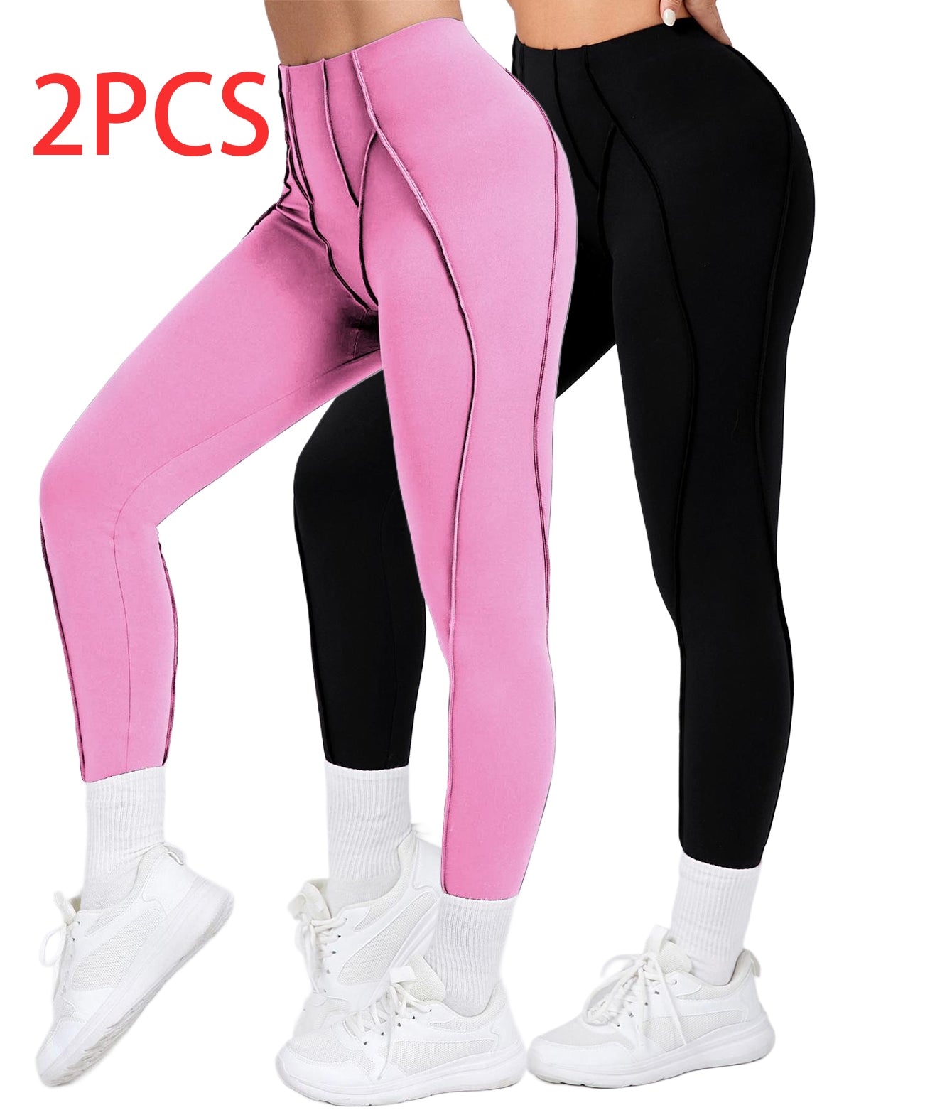 GetActive 2-Pack High-Waist Workout Leggings | Tummy Control Yoga Pants
