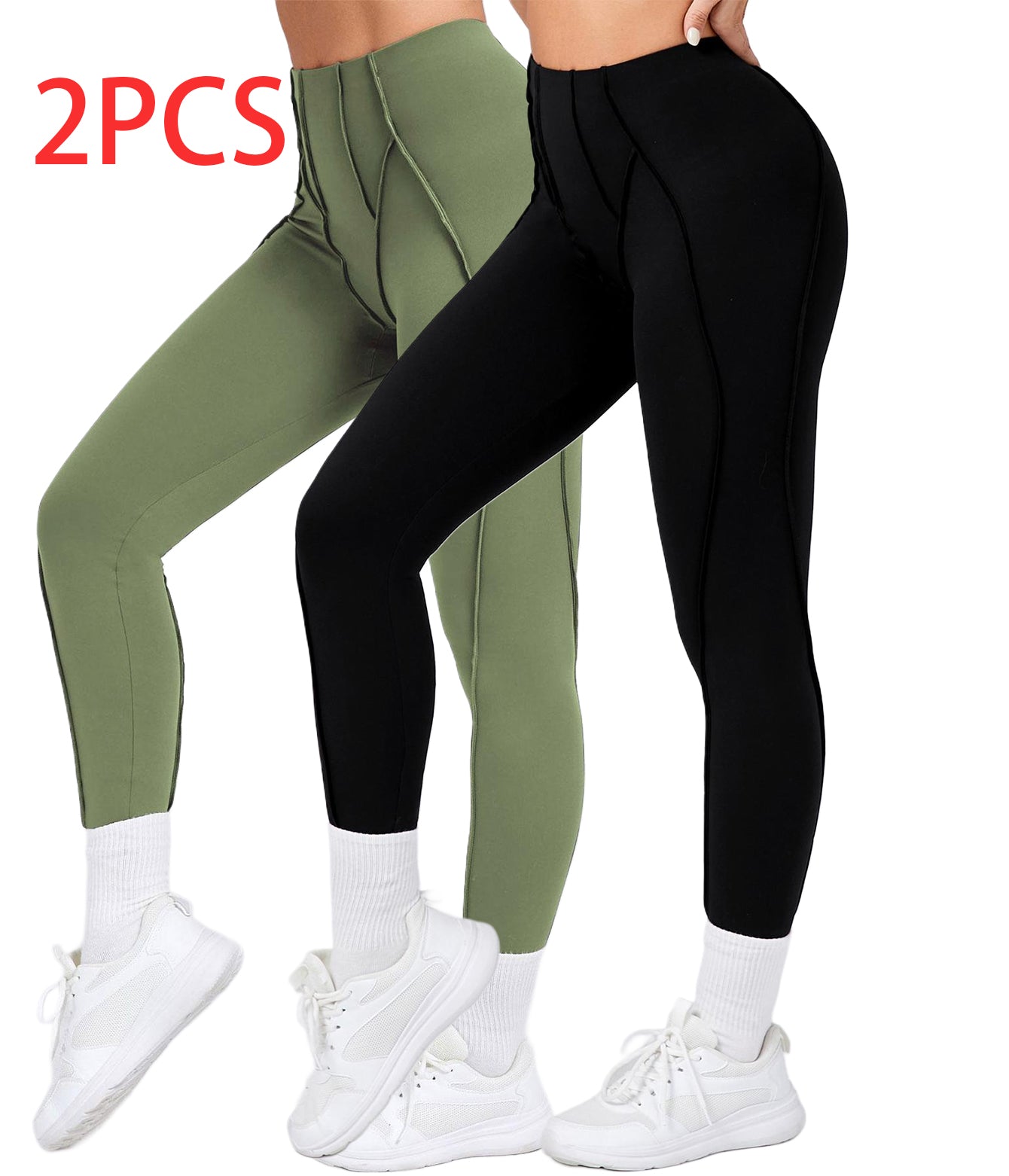 GetActive 2-Pack High-Waist Workout Leggings | Tummy Control Yoga Pants