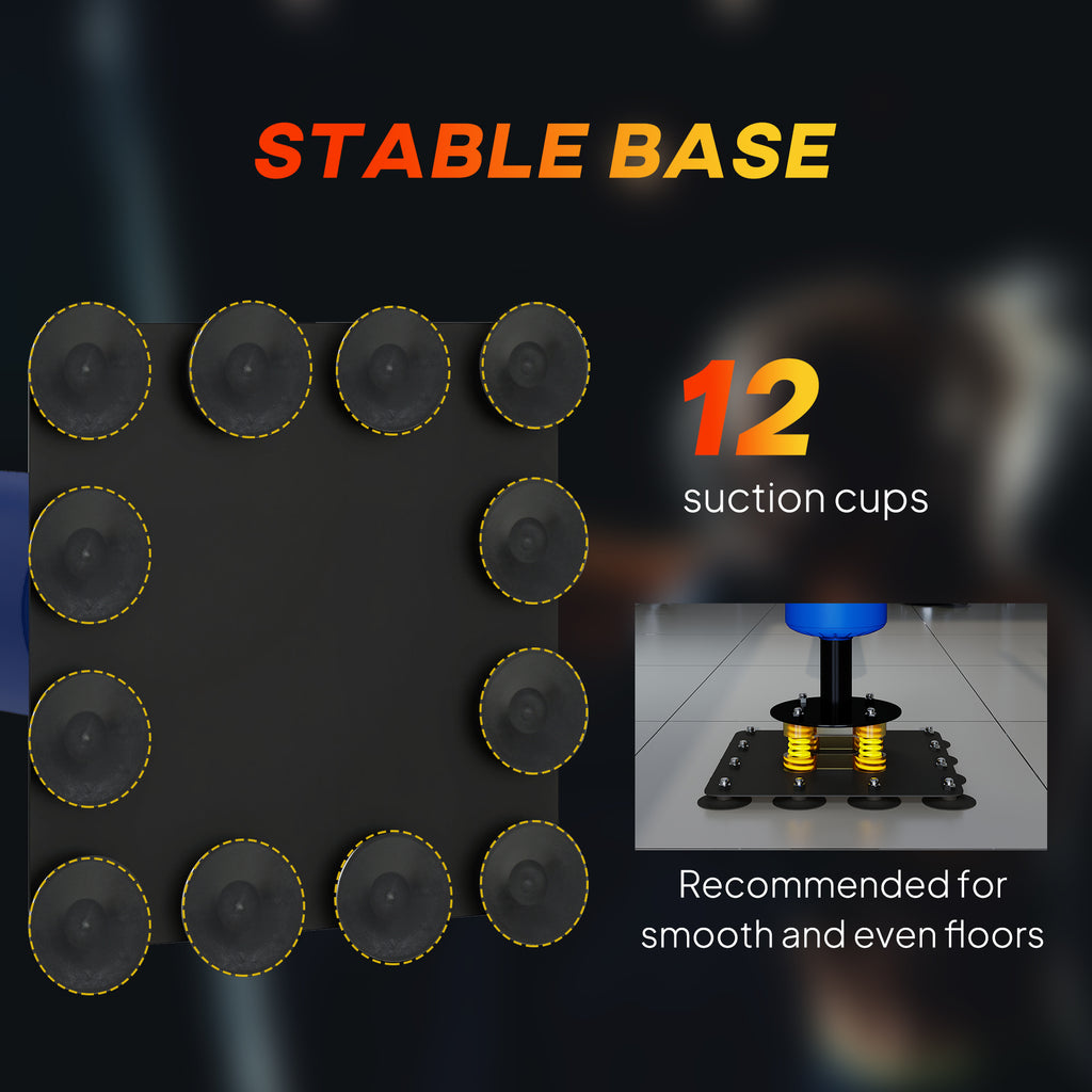Stable base boxing stand with suction cups and rubber platform