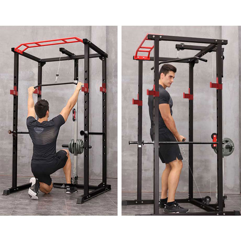 Multi-Functional Power Cage & Squat Rack — Home Gym Barbell & Pull-Up Station